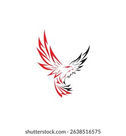 A logo in the form of an eagle spreading its wings, symbolizing strength, freedom, and stability.

