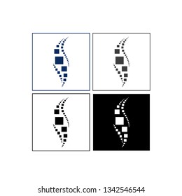 Logo in the form of fire from squares four pieces