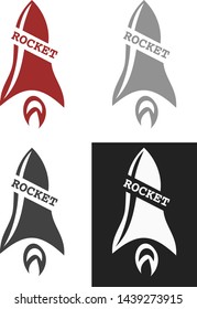 Logo in the form of a flying rocket. Presented several colors.
