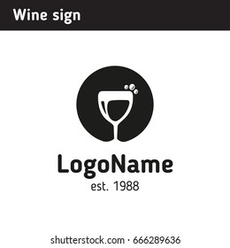 Logo in the form of a glass of wine, suitable for activities related to winemaking or selling
