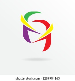 Logo in the form of green, yellow, red, violet colors. Logo for a new company, institution, project.