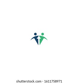 logo form group (people) and arrow (up)