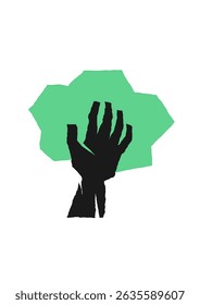 El logotipo está en forma de manos que forman un árbol.