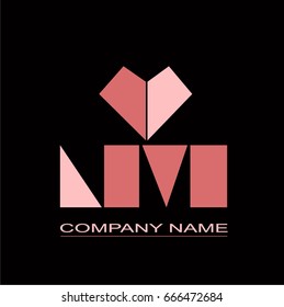 Logo in the form of a heart. Logo love. Vector illustration. 