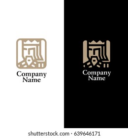 Logo in the form of a king for a dark and light background