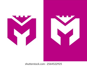 The logo is in the form of the letter "M" with the top part resembling a crown. This design is interesting because of the use of contrasting colors and striking symmetry, giving a strong and memorable