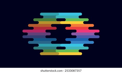 Logotipo en forma de la letra O y el número 0. abstracción colorida de manchas de arco iris líquido, colores LGBT sobre fondo negro en forma de gotas de goteo de colores brillantes, lápices de colores y pintura