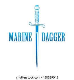 Logo In The Form Of Marine Dagger, Vector Icon Dirk, Vector Icon Dagger