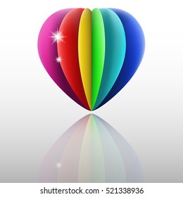 Logo in the form of multi-colored hearts. Vector.