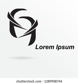 Logo in the form of n, black, from many elements. Logo for a new company, institution, project.