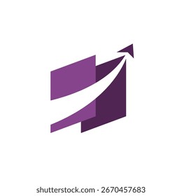 Logotipo en forma de papel y un avión.