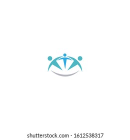 logo form people and smile that forming bridge