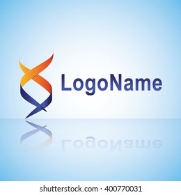 Logo in the form of a spiral with text and reflection.