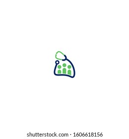 logo form stethoscope and people