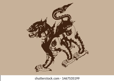 Logo form, sticker and tattoo pattern, Kirin pattern, vector illustration