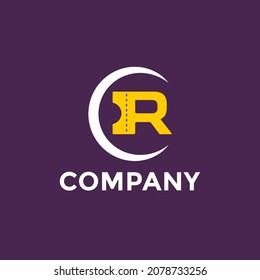 The logo is in the form of a ticket in the form of the initials of the letter R.