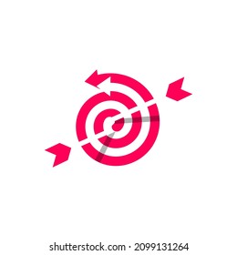 The logo is in the form of two spirals with two arrows two targets.