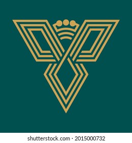 A logo in the form of a wasp with a crown means that your brand is ready to step on to glory. Perfect for your creative industry logo.