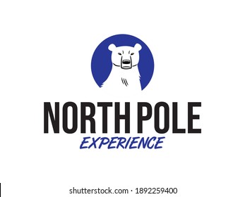 Logo formed by the icon of a polar bear and a text that says: North Pole, experience.