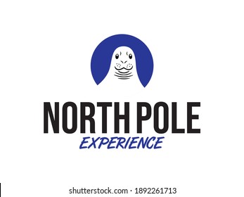 Logo formed by the icon of a seal and a text that says: North Pole, experience