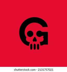 A logo formed from a combination of the letter G and a skull.