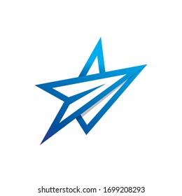 The logo is formed from images of stars and origami aircraft, very suitable for airlines, and travel agents.
