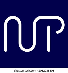 un logotipo formado por las letras M y P. logotipo de un camello. logotipo sencillo.