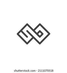 El logo está formado por los números 5 y 0. Dos cuadrados.