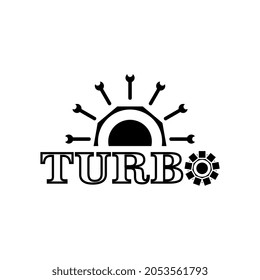the logo forms a turbo reading, can be used for companies engaged in automotive, machinery, vehicles, etc