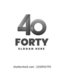 logo forty gradient colorfull style