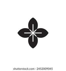 Logo four petal black with blank background