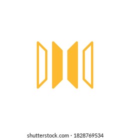el logotipo de cuatro rectángulos de la letra m y de los edificios