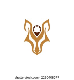Logo for fox company with fox head