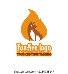 Logo Fox With Fire Editable Text