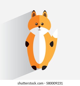 Logo fox flat design.Vector illustration
