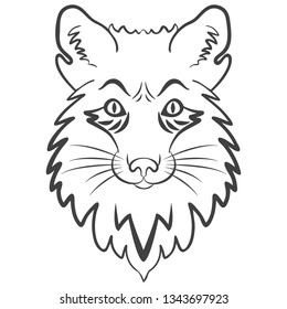 Logo fox head. Stylized mascot.