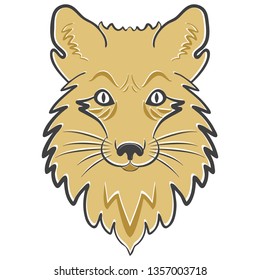 Logo fox head. Stylized mascot.