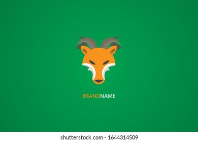 logo fox with horn of goat fantasy creature