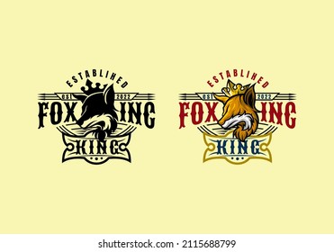 Logo Fox King Vector Illustration Template with Simple Elegant Design Good for Any Industry