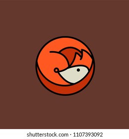 Logo of a Fox on a brown background