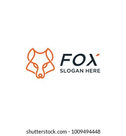 Logo Fox vector graphic made with monoline