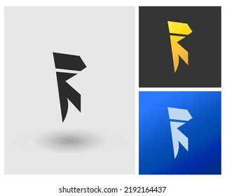 Logotipo FR Forma de letra estilo de monograma inicial, diseño de conjunto de aplicaciones