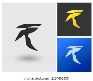 Logo FR Letter shape monogram initial with app concept