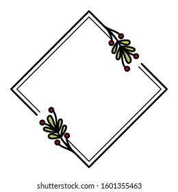 Logo : Frame line with botanical flourish.