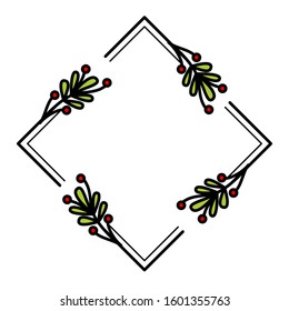Logo : Frame line with botanical flourish.