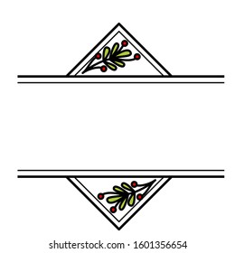 Logo : Frame line with botanical flourish.