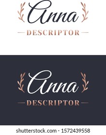 Logo free font vector style with a unique floral element
