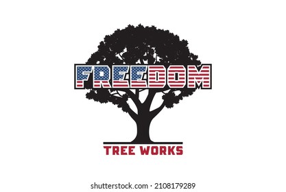 Logo freedom tree work white background
