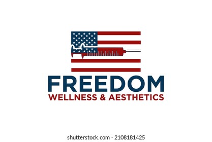 Logo freedom wellness aesthetics white background