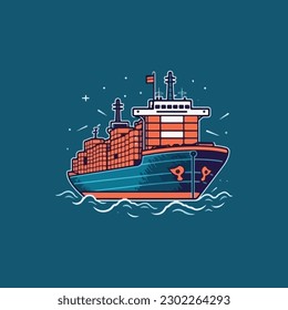 logo for a freight forwarding company with the form of a ship.